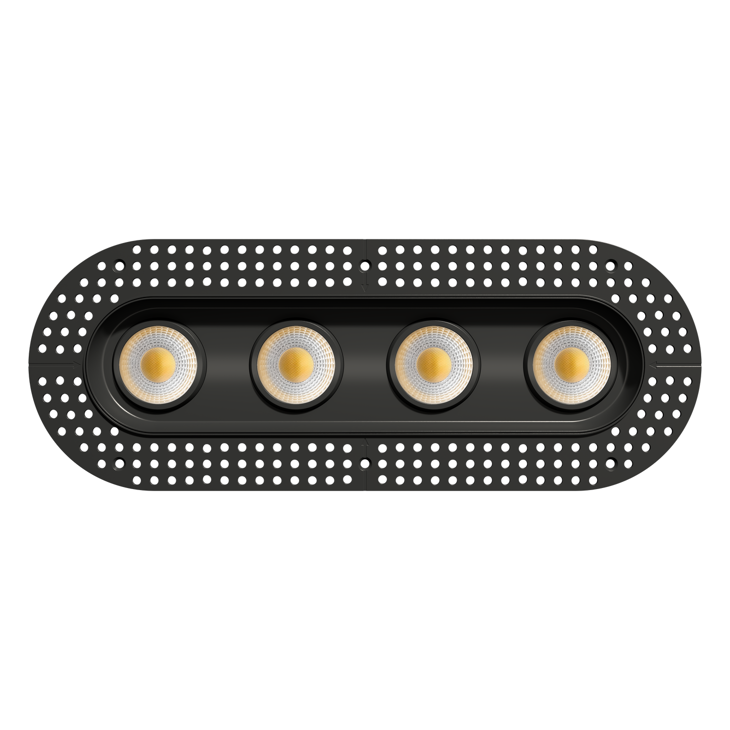 3.5" Oval Four Head Regress Gimbal Trimless Black