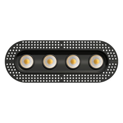 3.5" Oval Four Head Regress Gimbal Trimless Black