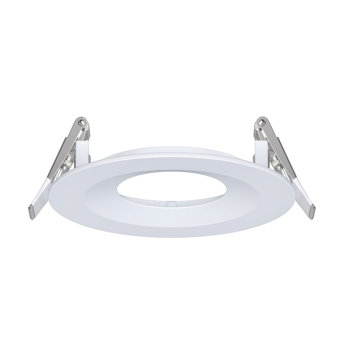 3.5 inch white round ultra shallow trim