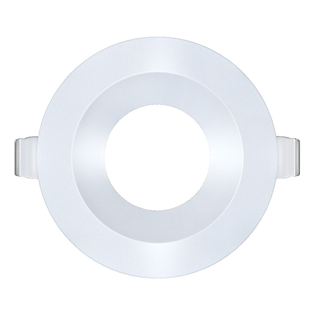 3.5 inch white round ultra shallow trim