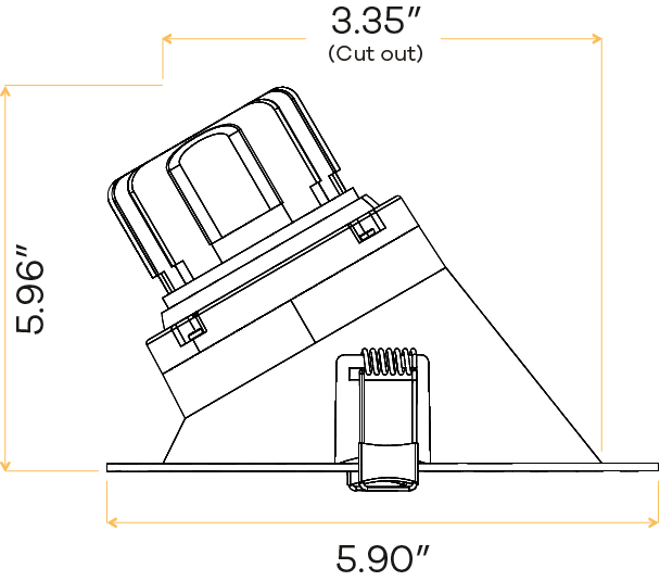 3.5” Round Sloped Regress Gimbal (White)