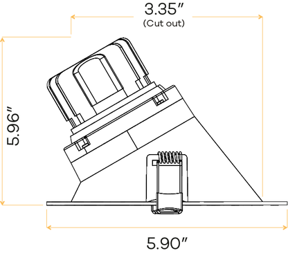 3.5” Round Sloped Regress Gimbal (White)