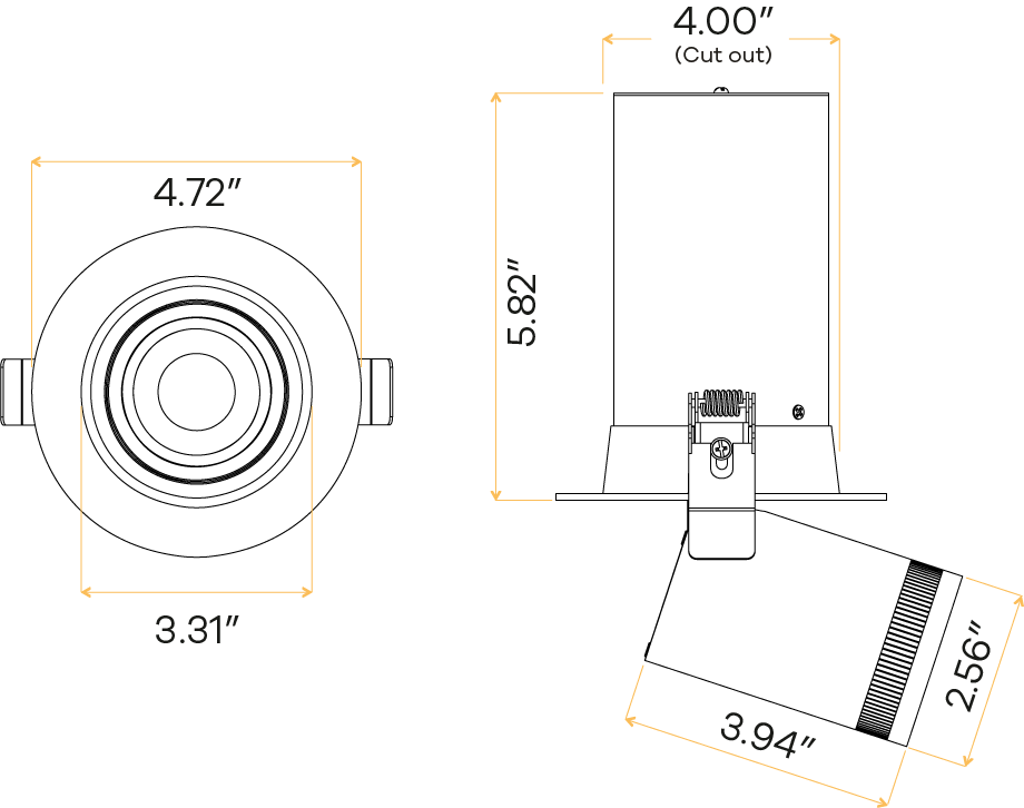3” Round Retractable Downlight White