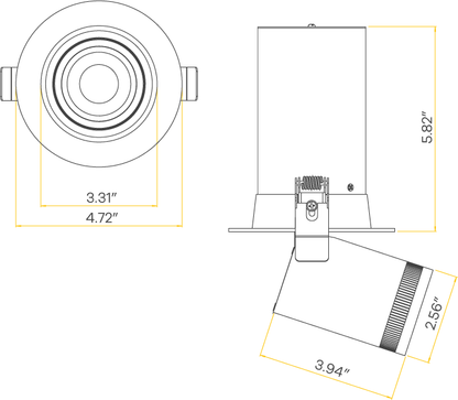 3” Round Retractable Downlight White