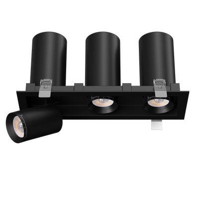 3” Triple Head Retractable Multiple Black