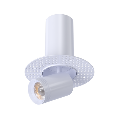 3” Round Retractable Trimless White