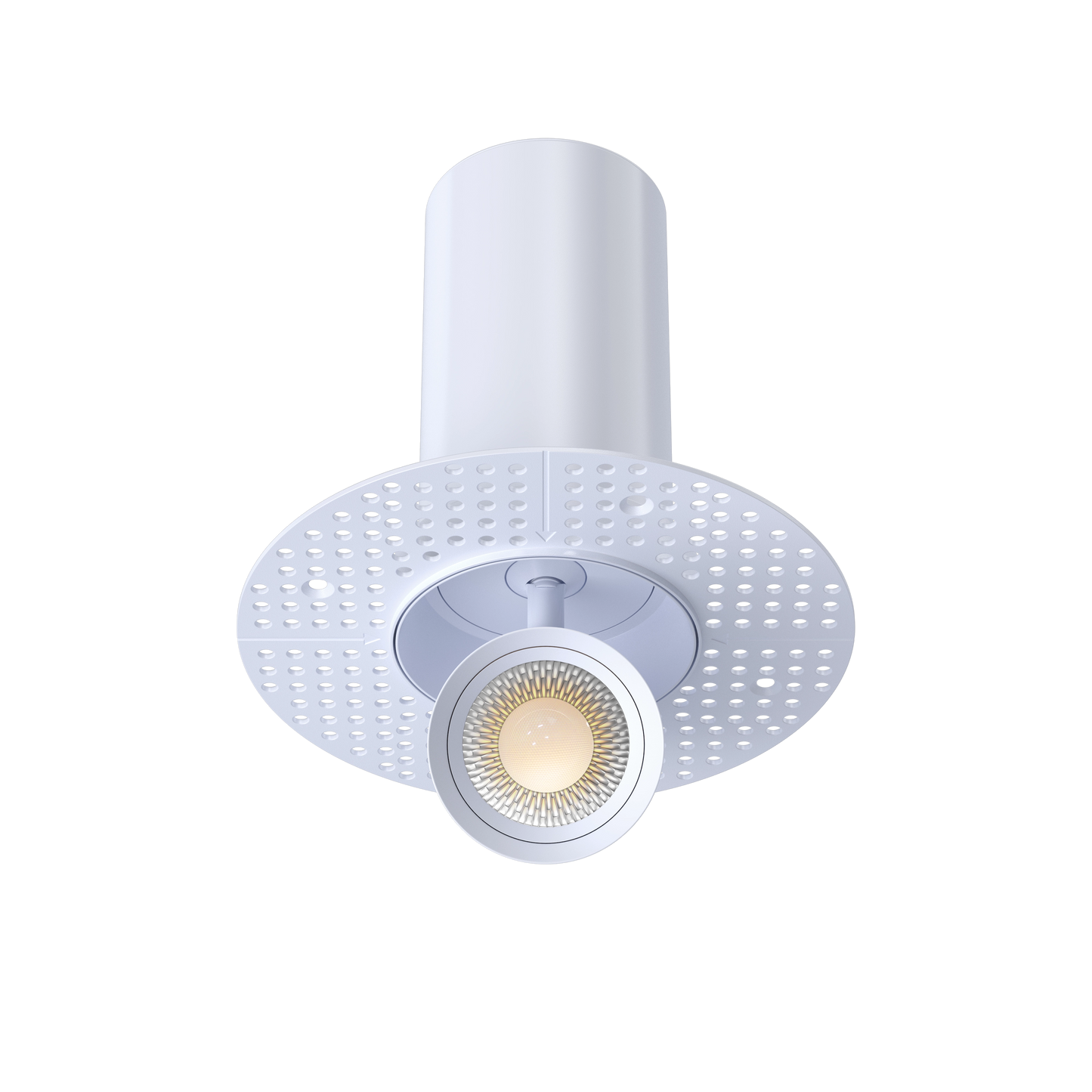 3” Round Retractable Trimless White