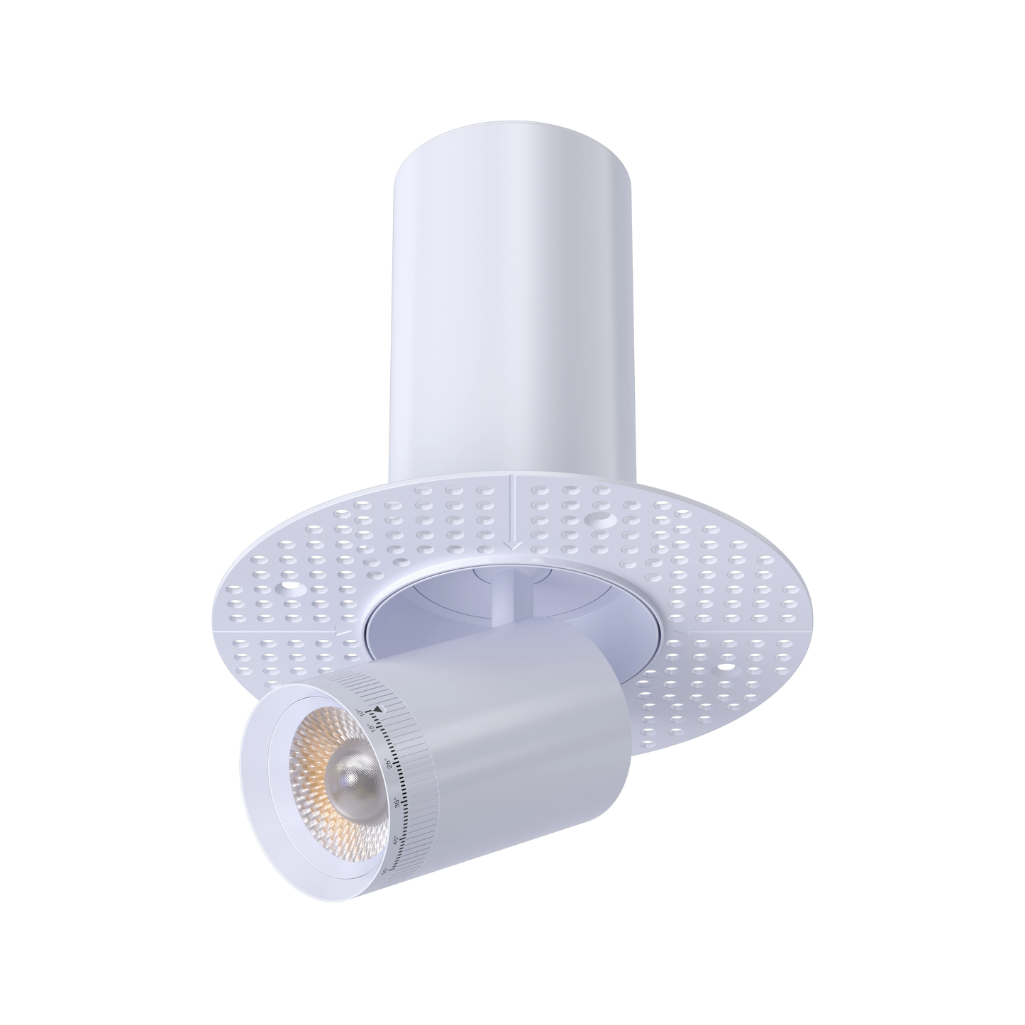 3” Round Retractable Trimless White