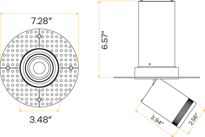3” Round Retractable Trimless White