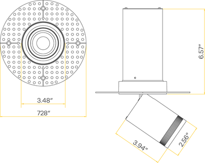 3” Round Retractable Trimless Black