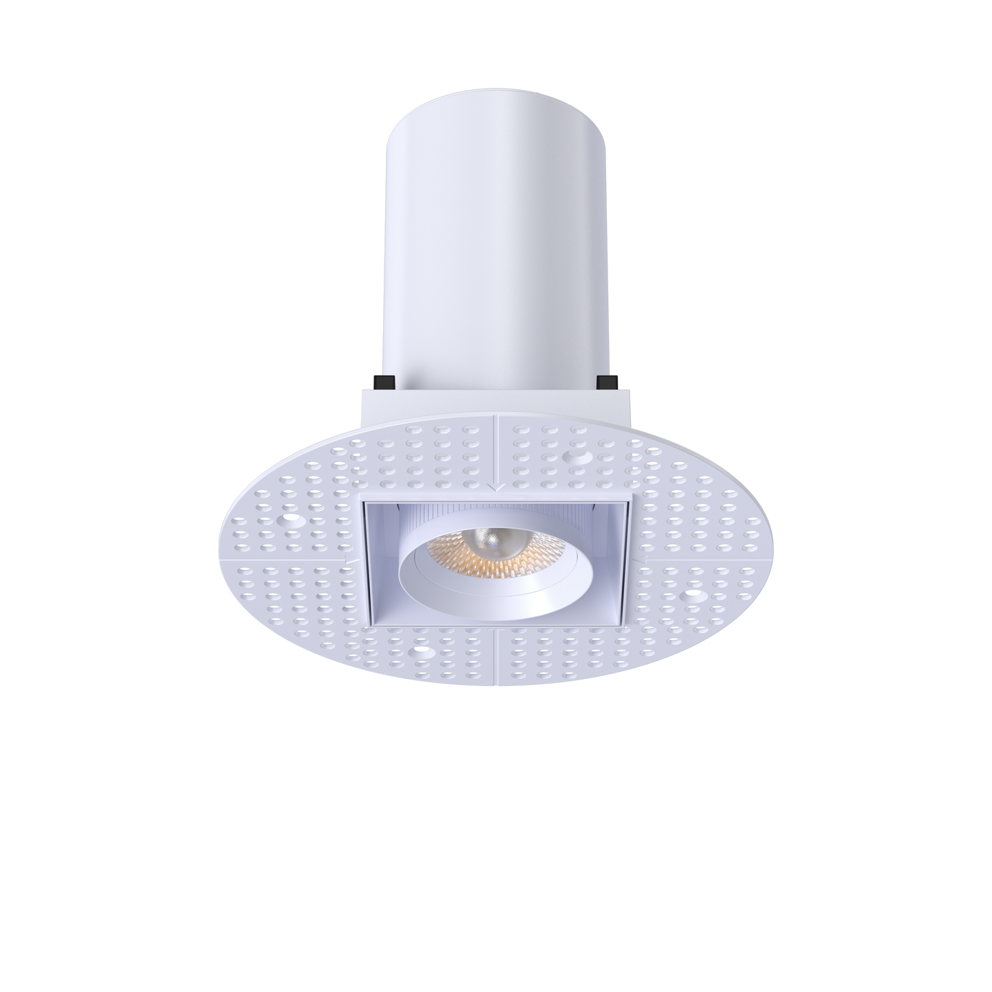 3” Square Retractable Trimless White