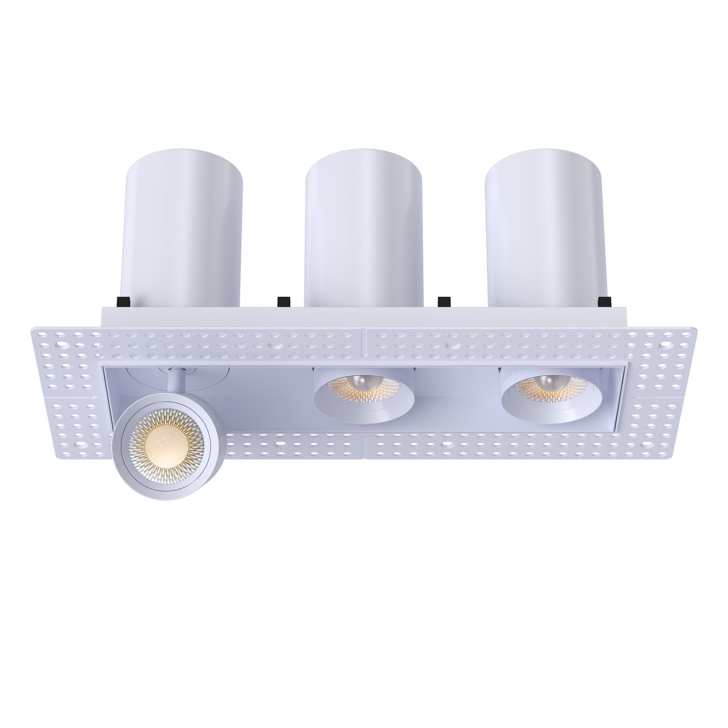 3” Triple Head Retractable Trimless Multiple White
