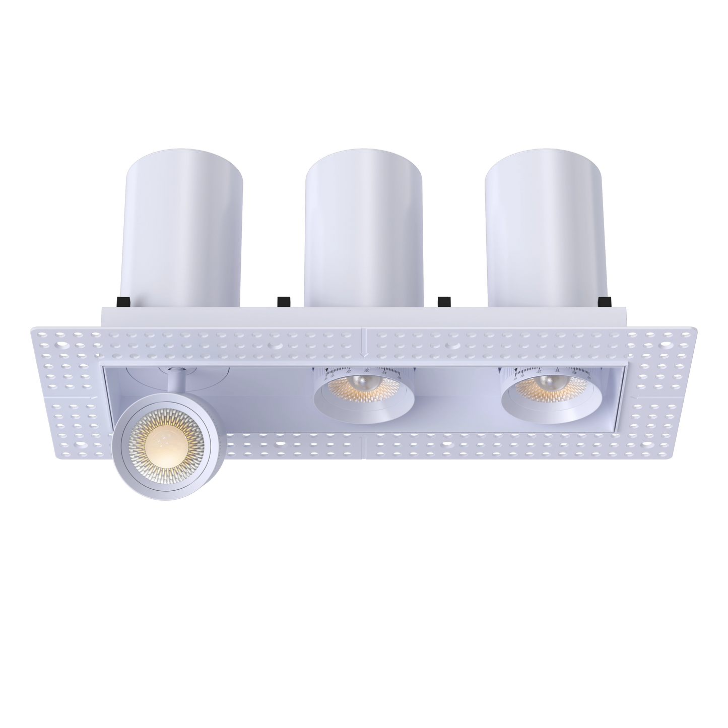 3” Triple Head Retractable Trimless Multiple White