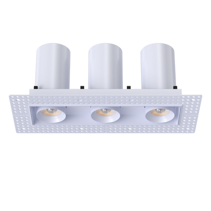 3” Triple Head Retractable Trimless Multiple White