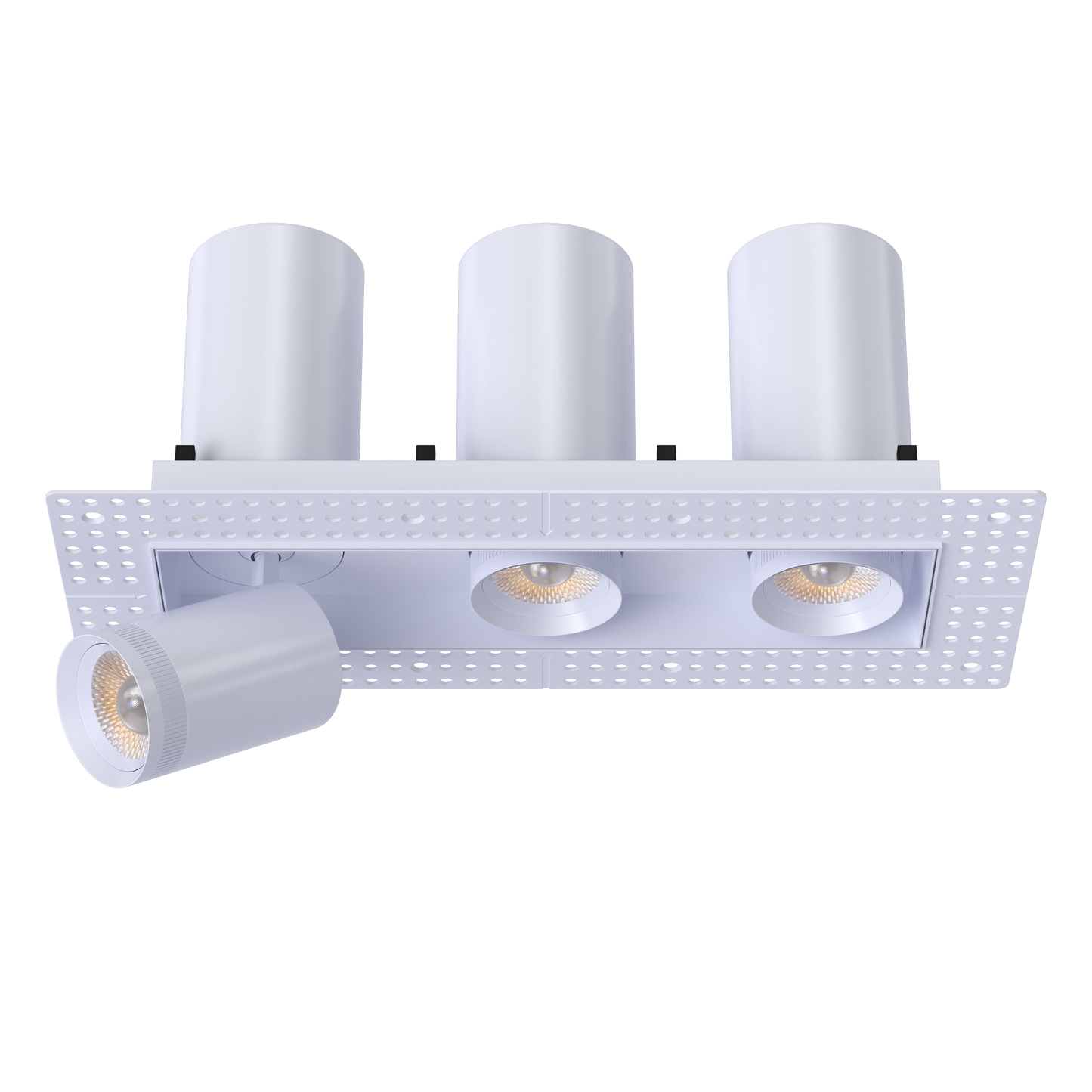 3” Triple Head Retractable Trimless Multiple White