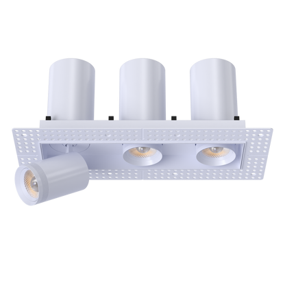 3” Triple Head Retractable Trimless Multiple White