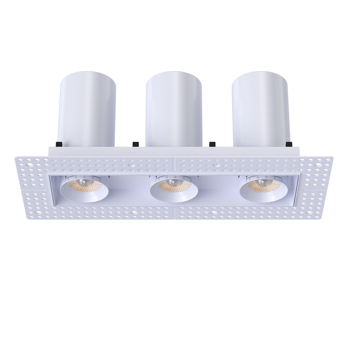 3” Triple Head Retractable Trimless Multiple White