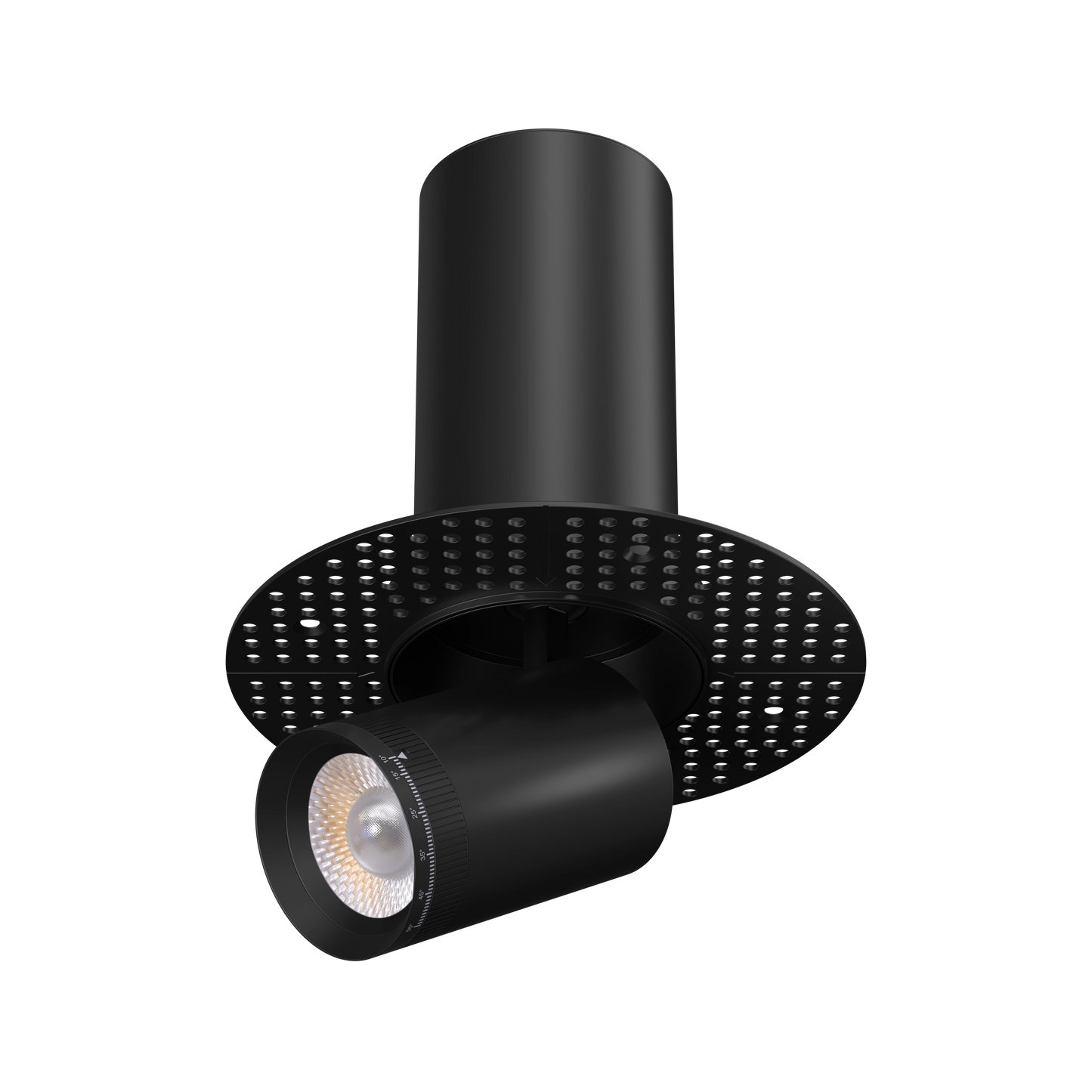 3” Round Retractable Trimless Black