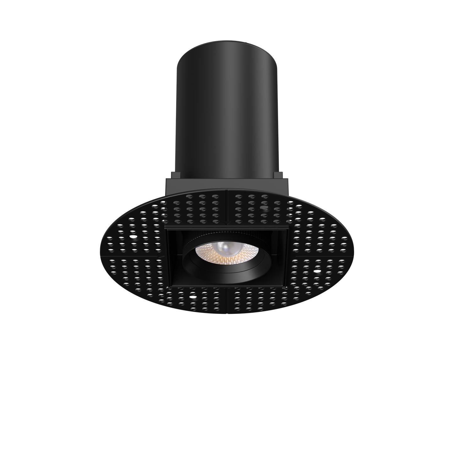 3” Square Retractable Trimless Black