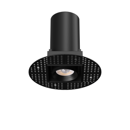 3” Square Retractable Trimless Black