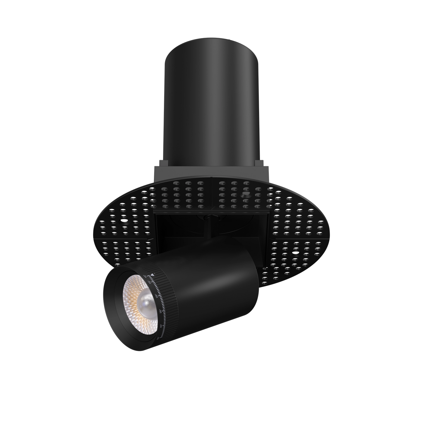 3” Square Retractable Trimless Black