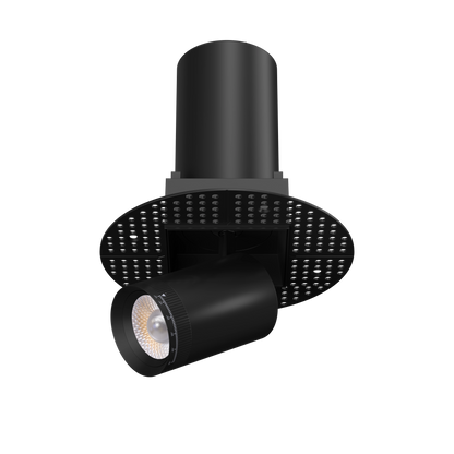 3” Square Retractable Trimless Black