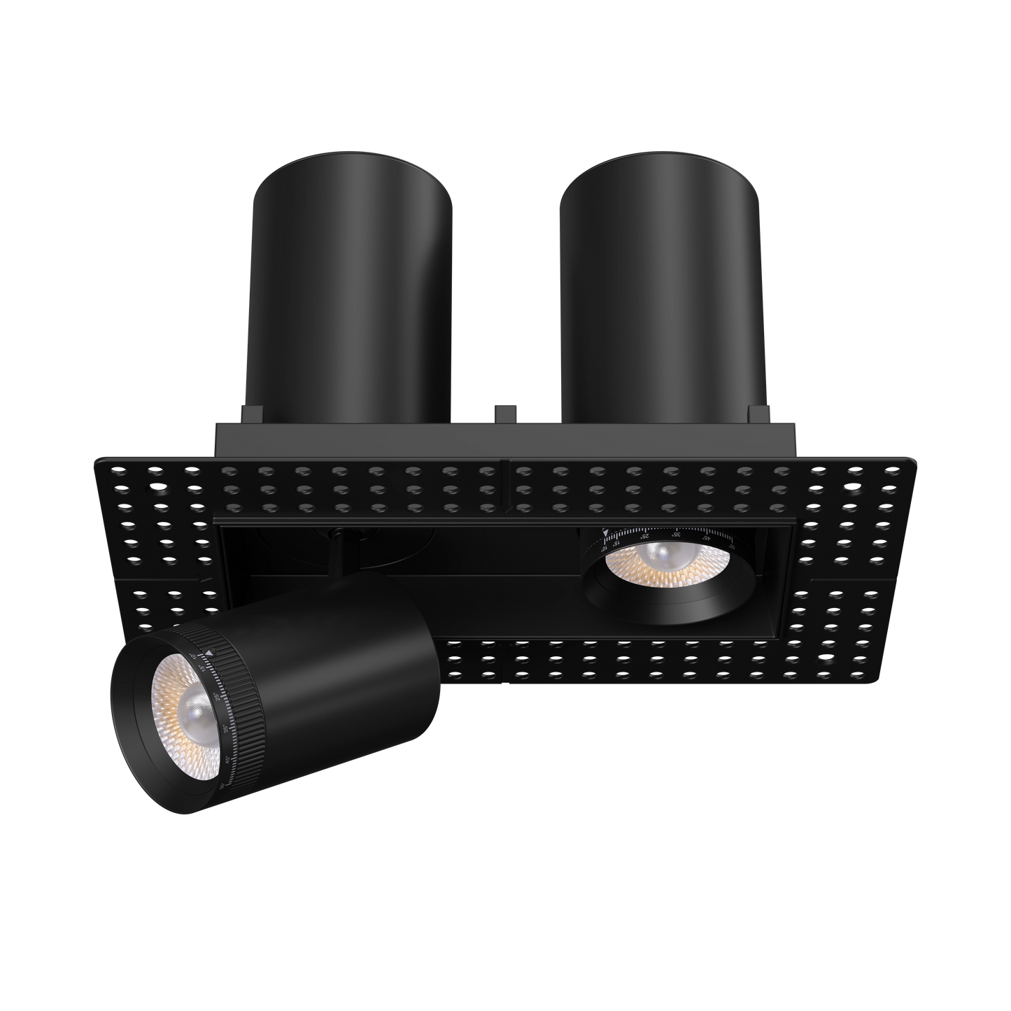 3” Double Head Retractable Trimless Multiple Black