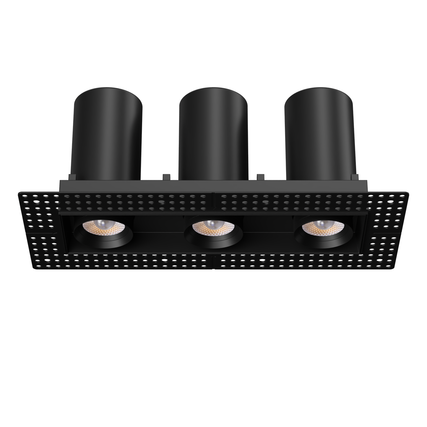 3” Triple Head Retractable Trimless Multiple Black