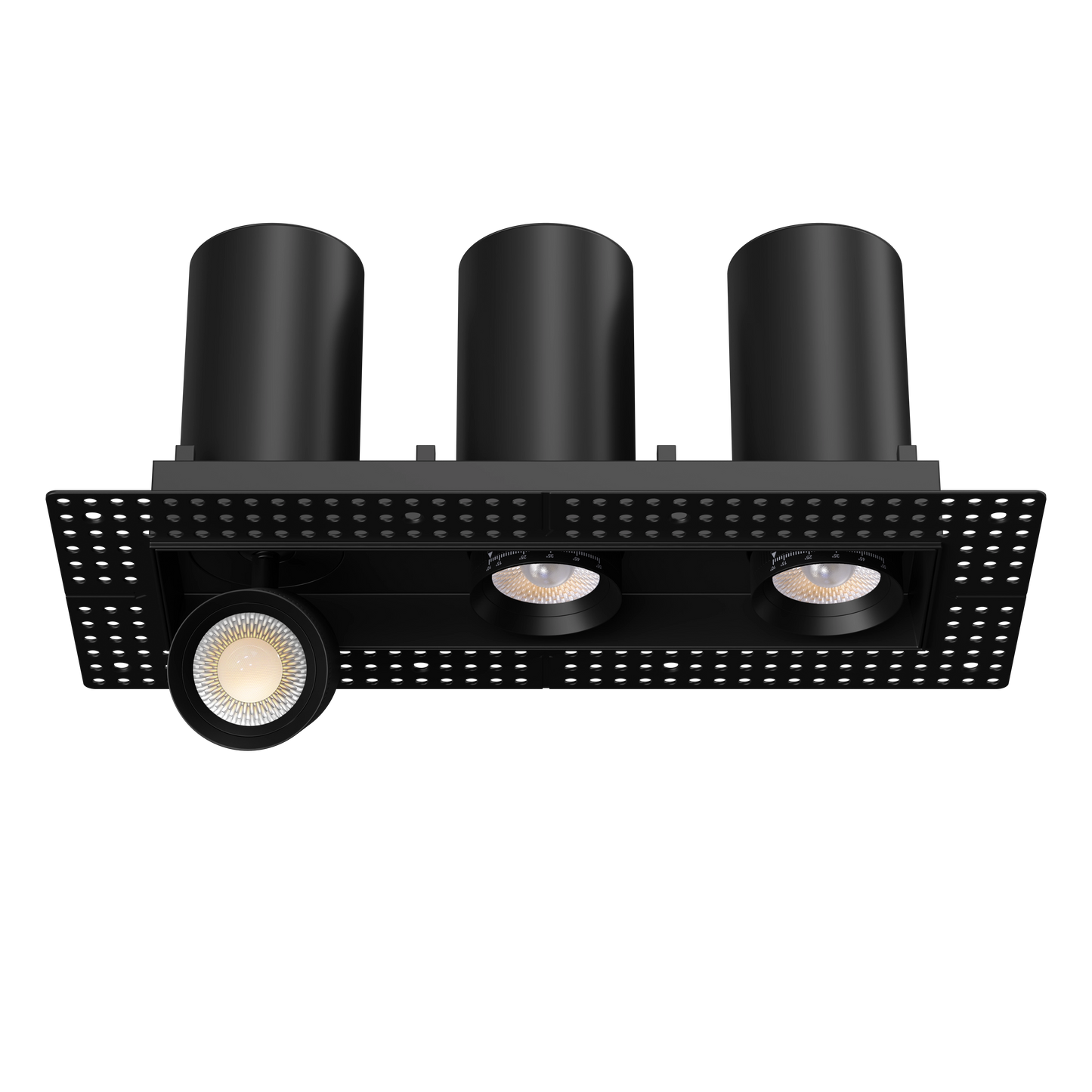 3” Triple Head Retractable Trimless Multiple Black