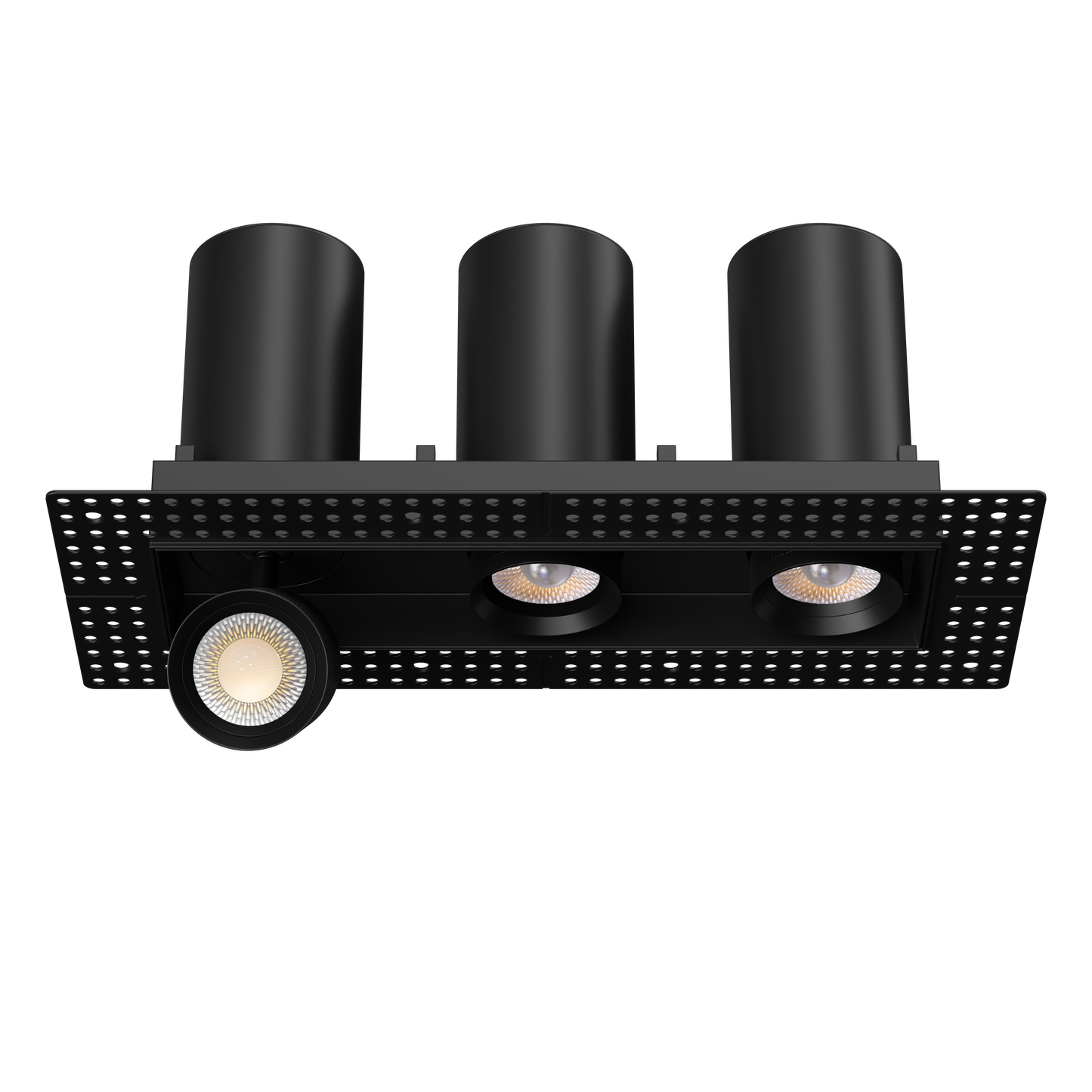 3” Triple Head Retractable Trimless Multiple Black