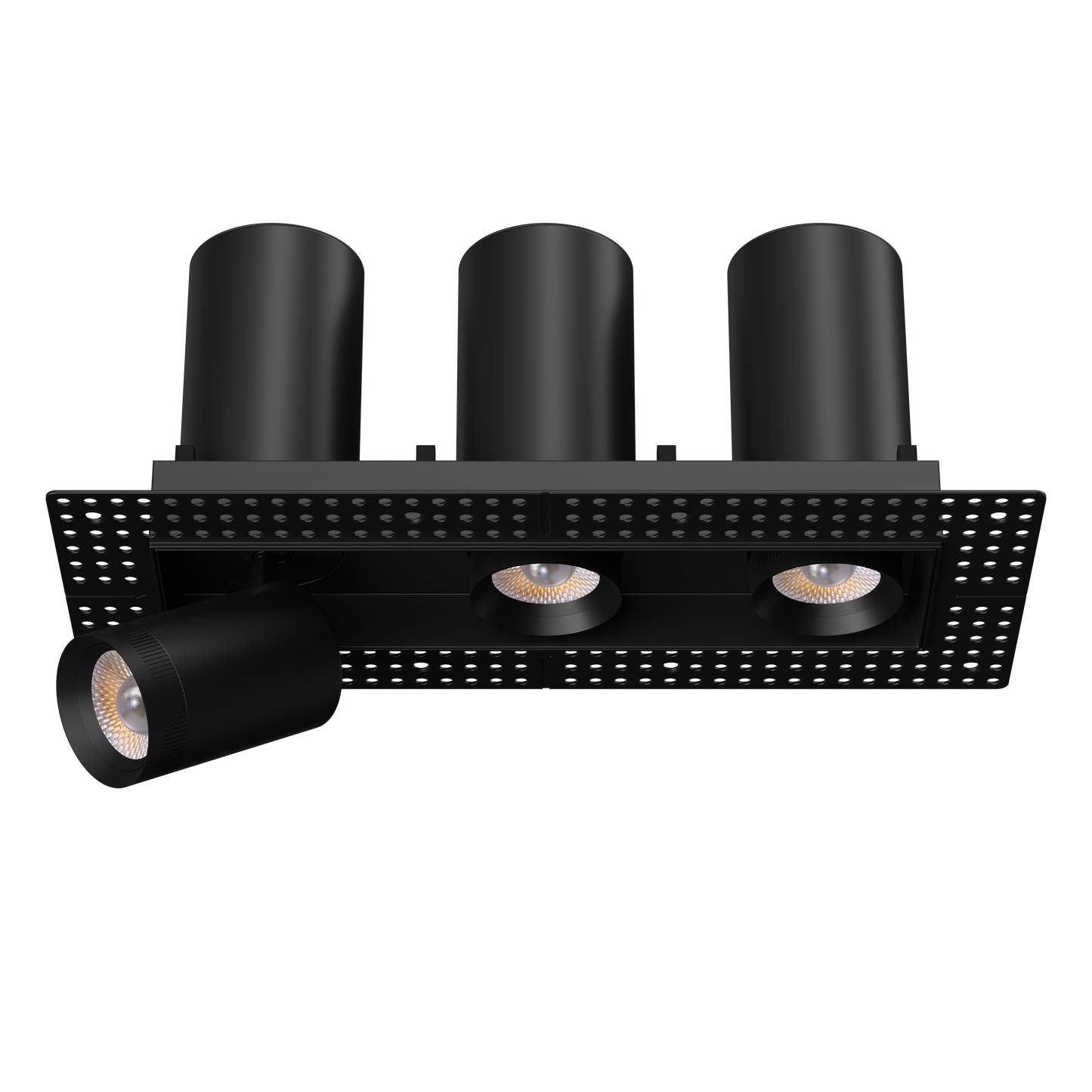 3” Triple Head Retractable Trimless Multiple Black