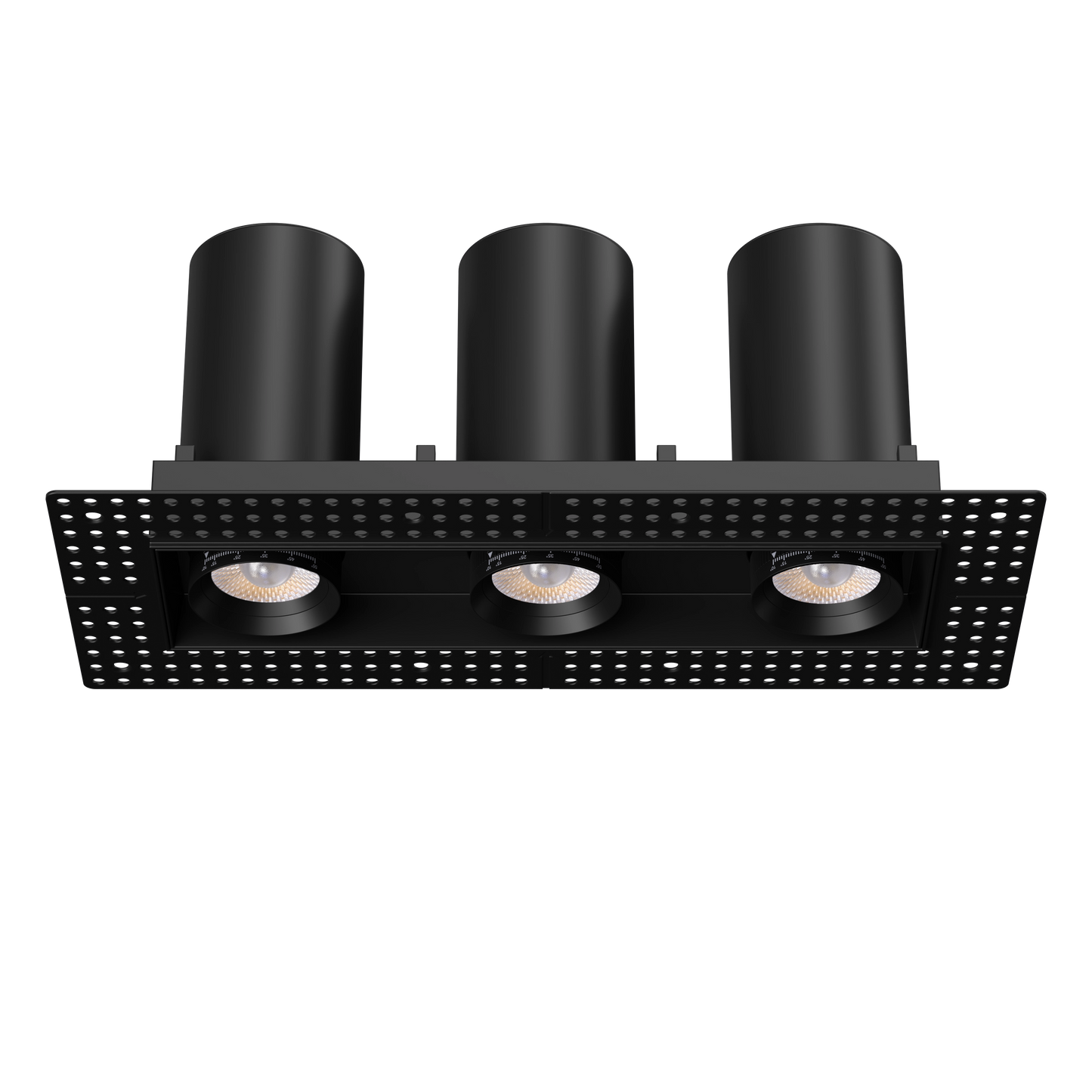 3” Triple Head Retractable Trimless Multiple Black