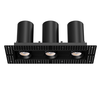 3” Triple Head Retractable Trimless Multiple Black