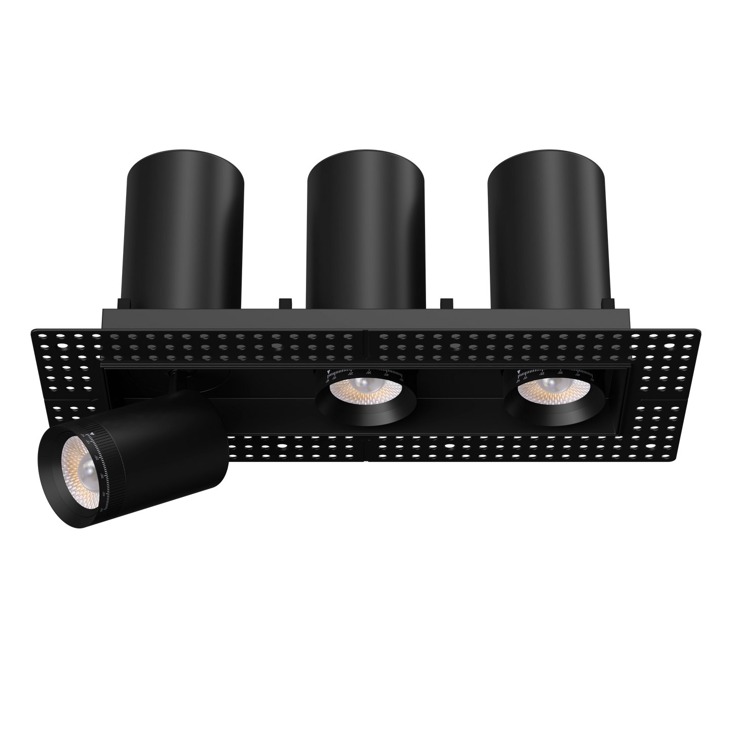 3” Triple Head Retractable Trimless Multiple Black