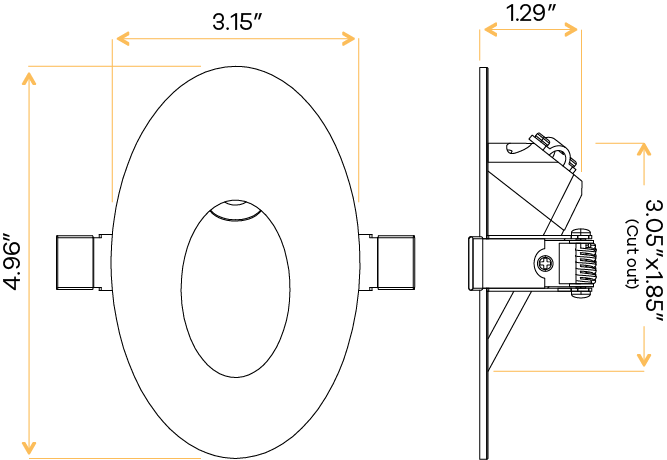 Oval Clip-In step light Black