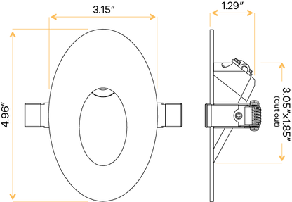 Oval Clip-In step light Black