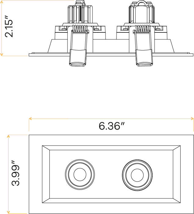 2” Double Head Regress Multiple Gimbal White