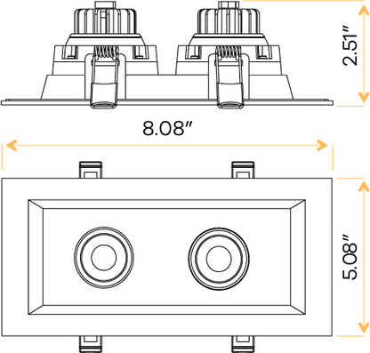 3” Double Head Regress Multiple Gimbal White
