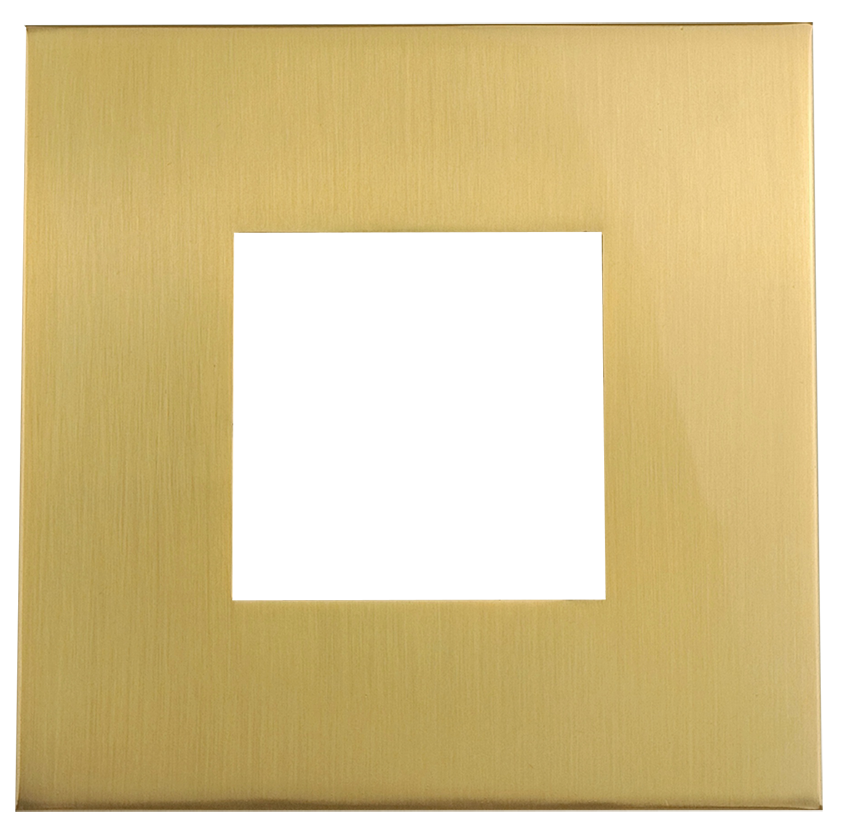 3" Square Slim Brushed Brass Cover