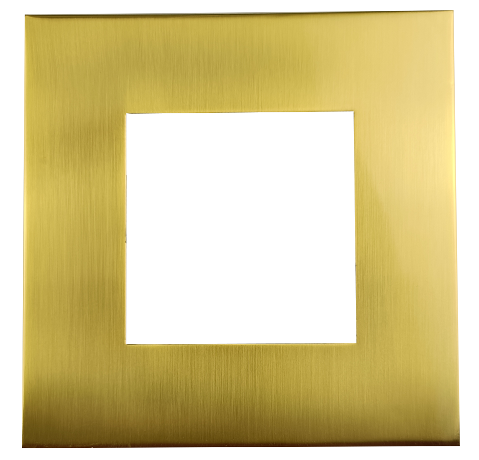 4" Square Slim Brushed Brass Cover
