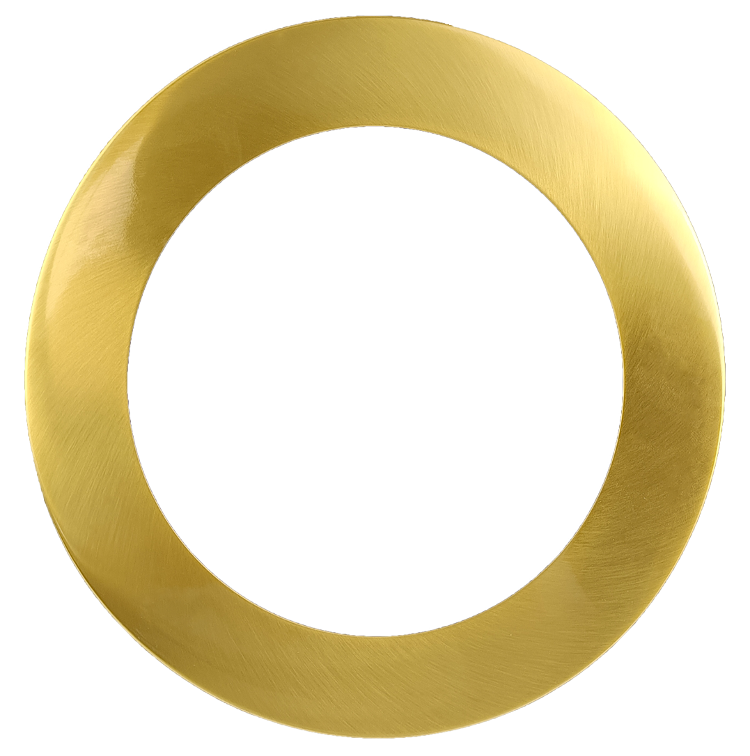 6" Round Slim Brushed Brass Cover