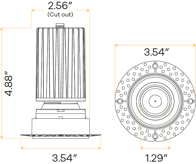 1.5" Gimbal Trimless (White)