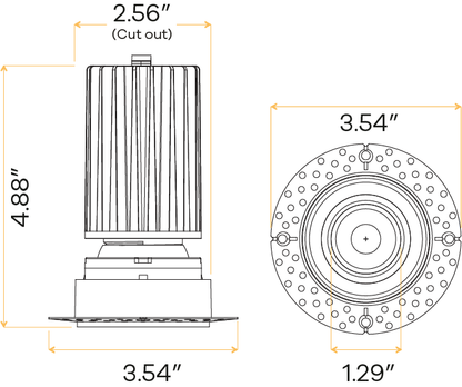 1.5" Gimbal Trimless (White)