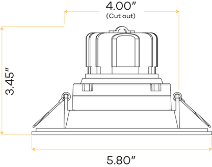 3.5” Single Head Regress Multiple Gimbal White