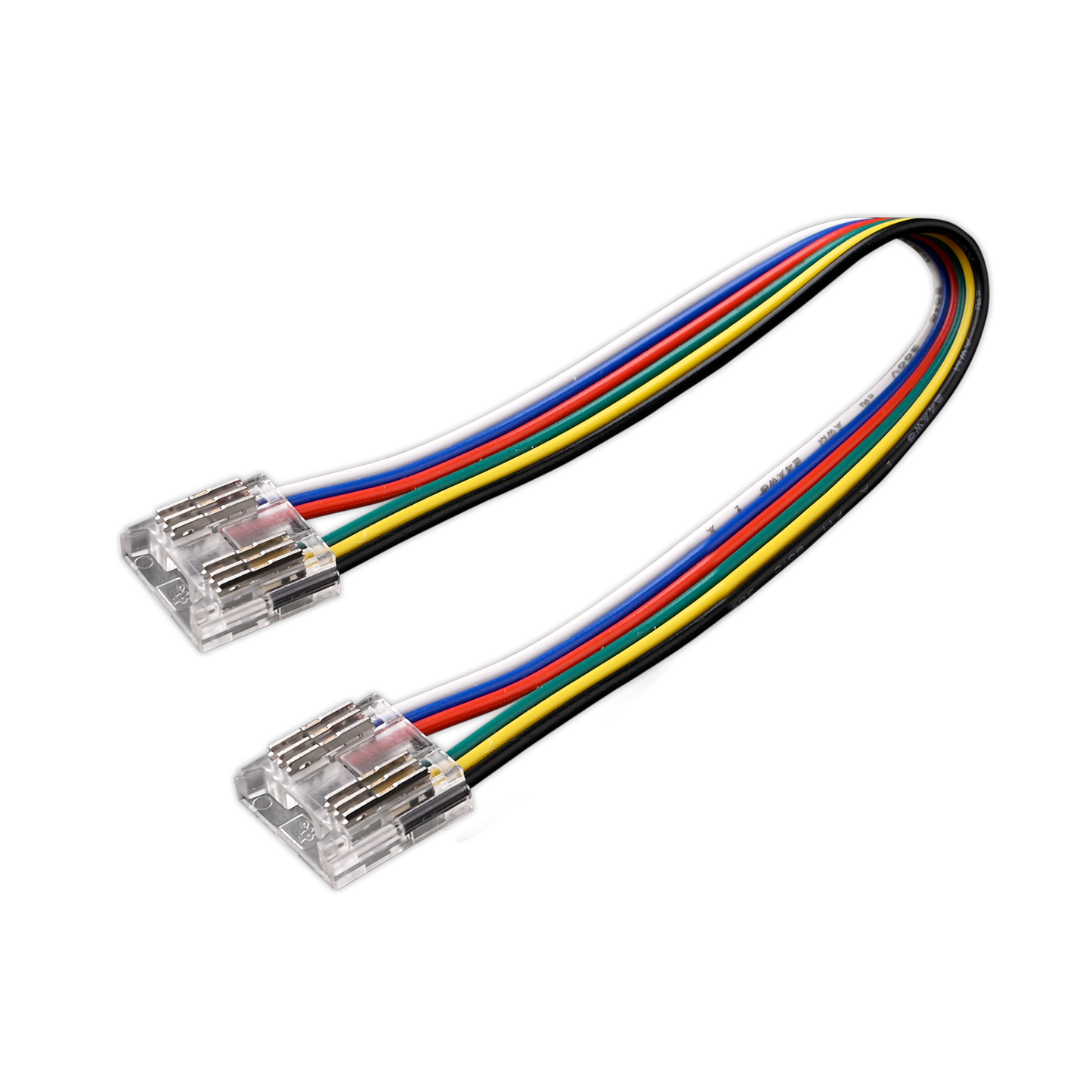 Clear RGBWW Connector with 6" Wire 5PK