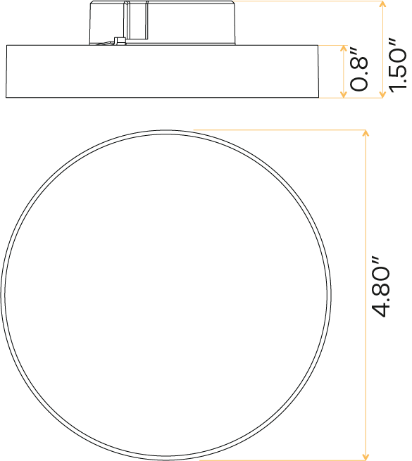5" Edgeless Round Surface Mount (White)