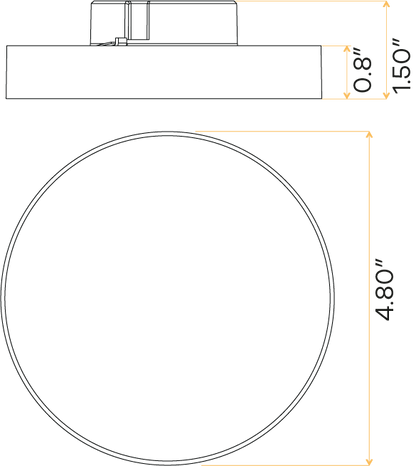 5" Edgeless Round Surface Mount (White)