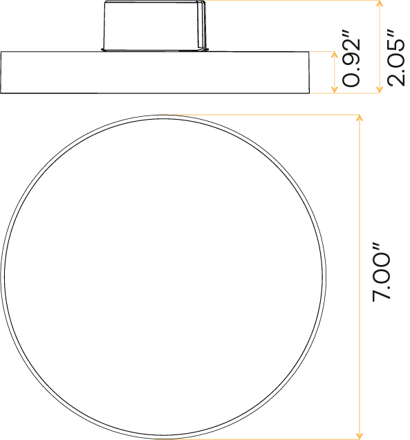 7" Edgeless Round Surface Mount (White)