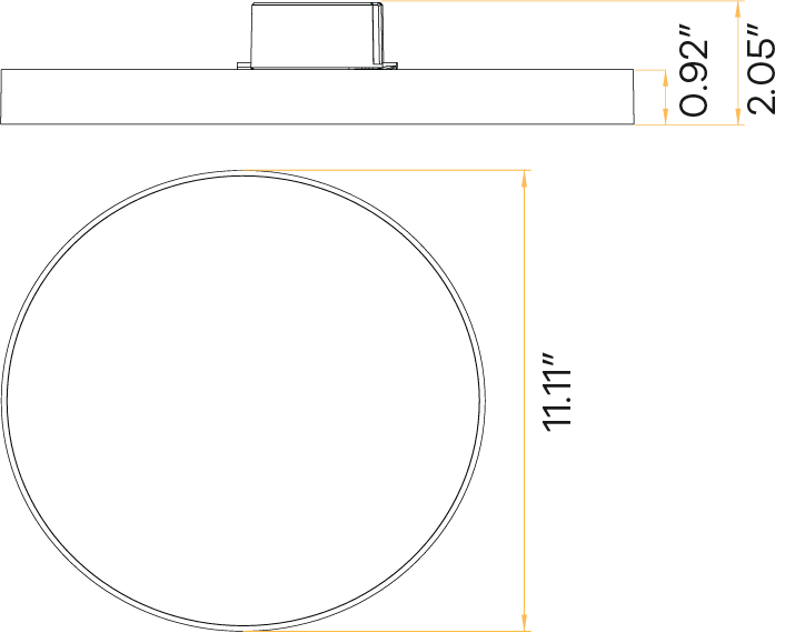 11" Edgeless Round Surface Mount (Black)