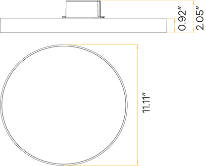 11" Edgeless Round Surface Mount (Black)